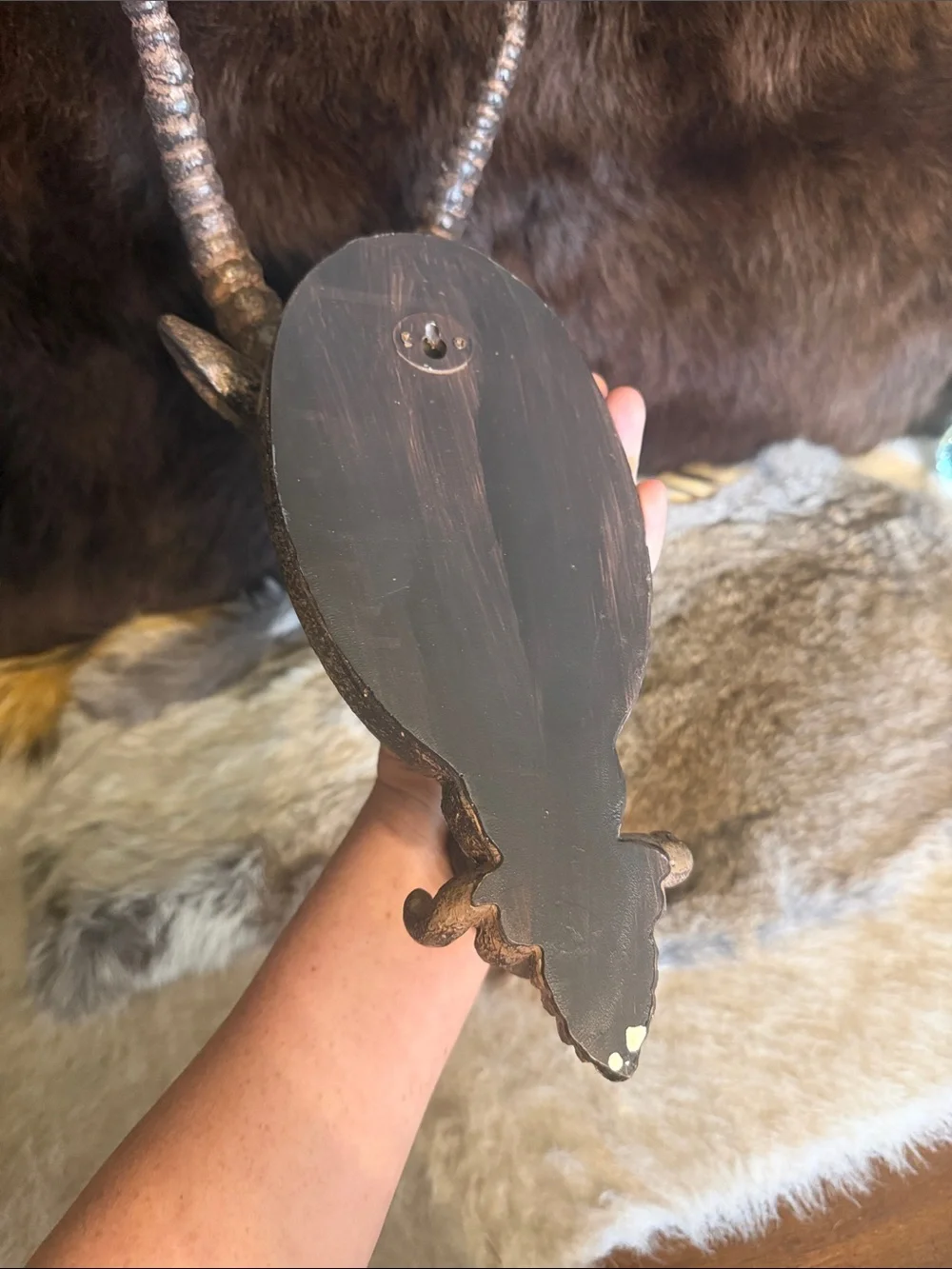 Rustic Brown ibex Head Wall Hook - Brown Home Wall Decor (850)